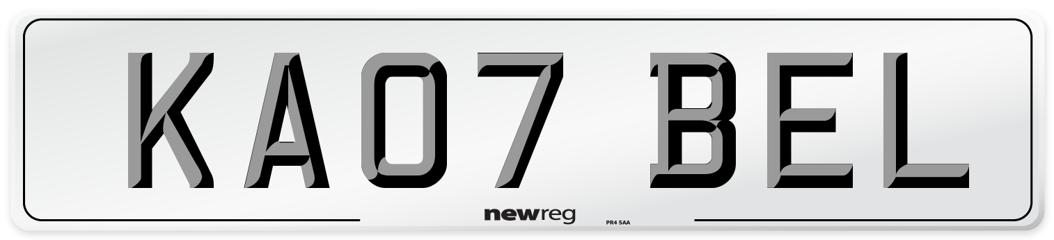 KA07 BEL Number Plate from New Reg
